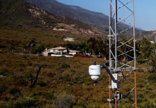 Photo of FIREBird device mounted on structure in Rancho Cucamonga, CA