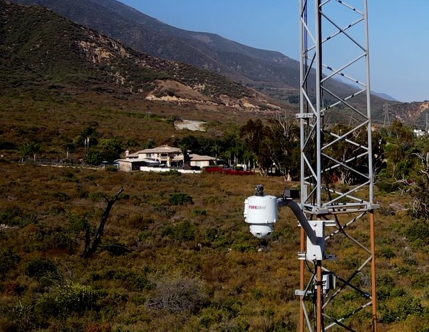 Photo of FIREBird device mounted on structure in Rancho Cucamonga, CA